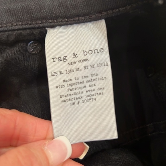 RAG AND BONE BLACK SLIT JEANS SIZE 25 - Picture 7 of 13